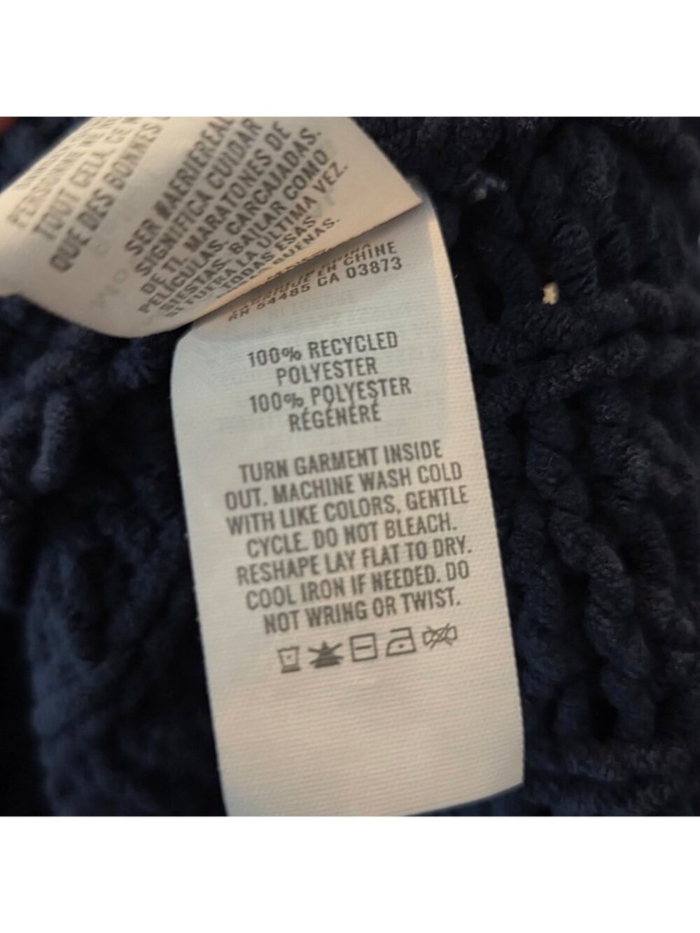 Aerie Women's Cable Car Navy Chunky Cable Knit Quarter Zip Sweater L - Picture 8 of 9